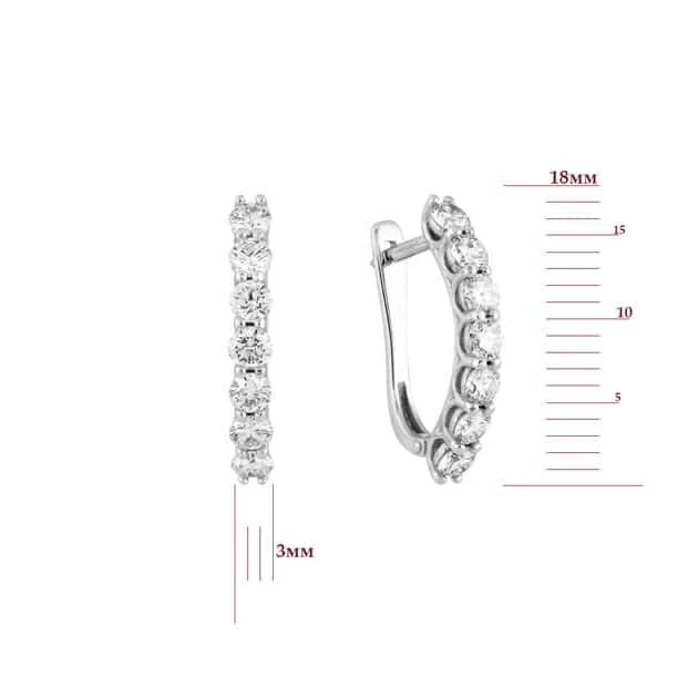 Lever Back Earrings in 14K/585 White Gold with Diamonds - Image 4