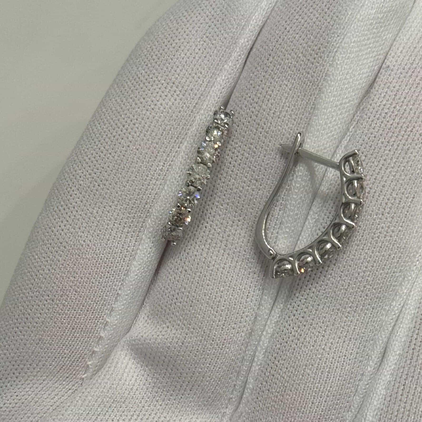 Lever Back Earrings in 14K/585 White Gold with Diamonds - Image 5
