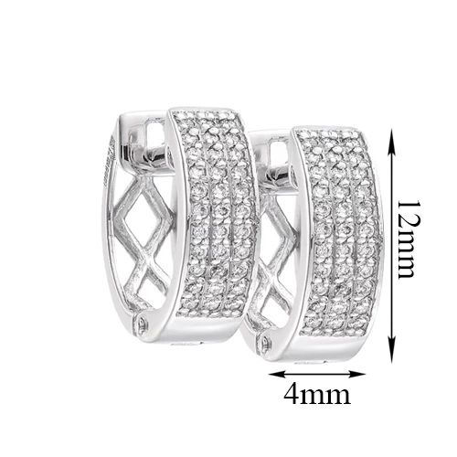 Lever Back Earrings in 14K/585 White Gold with Diamonds - Image 2