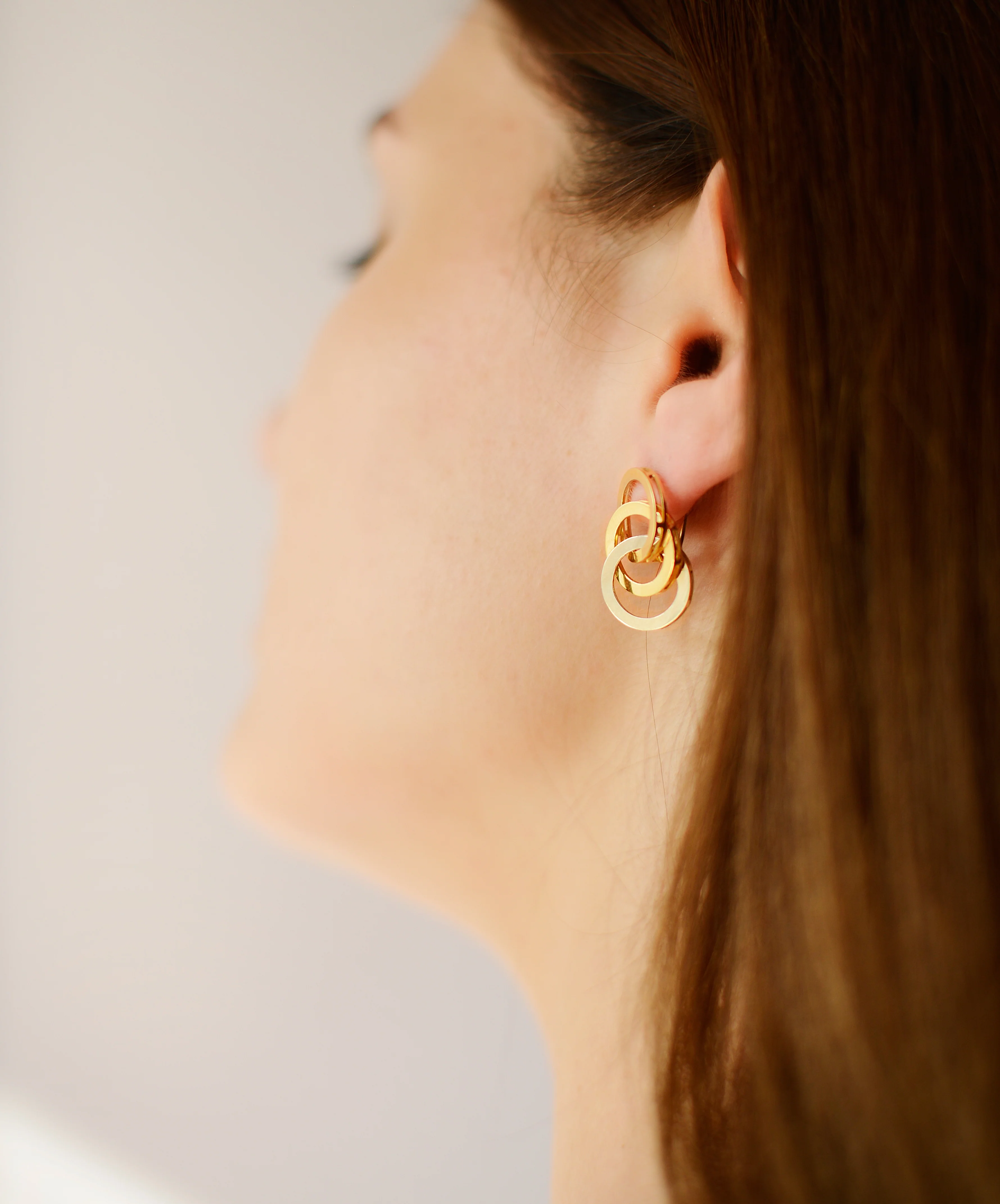Lever Back Earrings in 14K/585 Rose and White Gold - Image 2