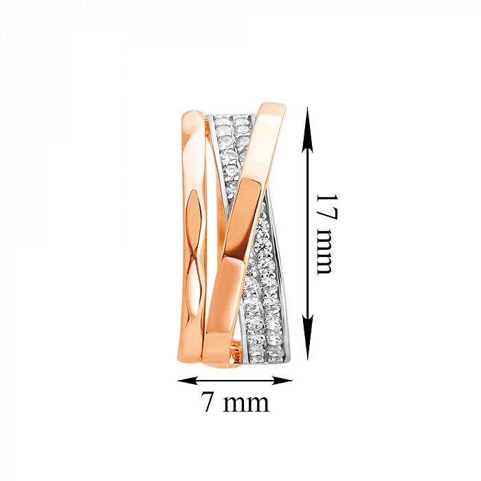 Lever Back Earrings in 14K/585 Rose Gold with Cubic Zirconia - Image 2