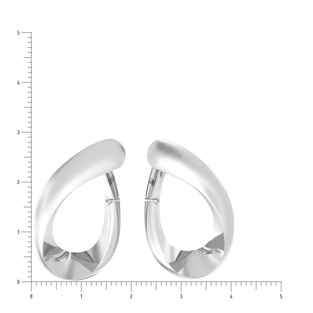 Lever Back Earrings in 14K/585 White Gold - Image 2