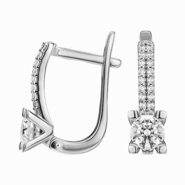 Lever Back Earrings in 14K/585 White Gold with Cubic Zirconia - Image 2
