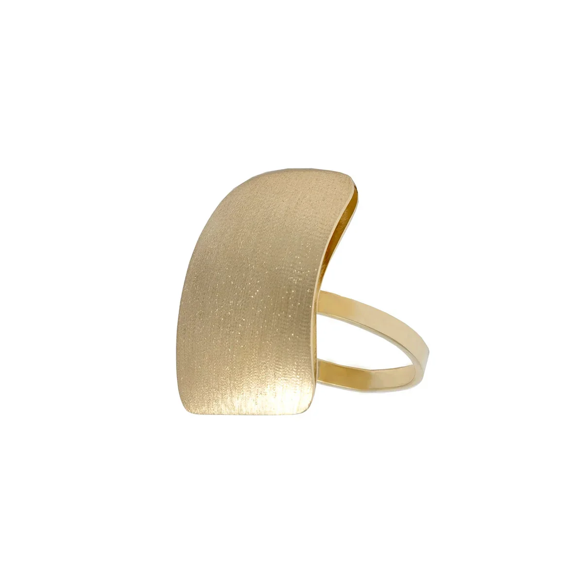 Matte Brushed 14K/585 Yellow Gold Ring