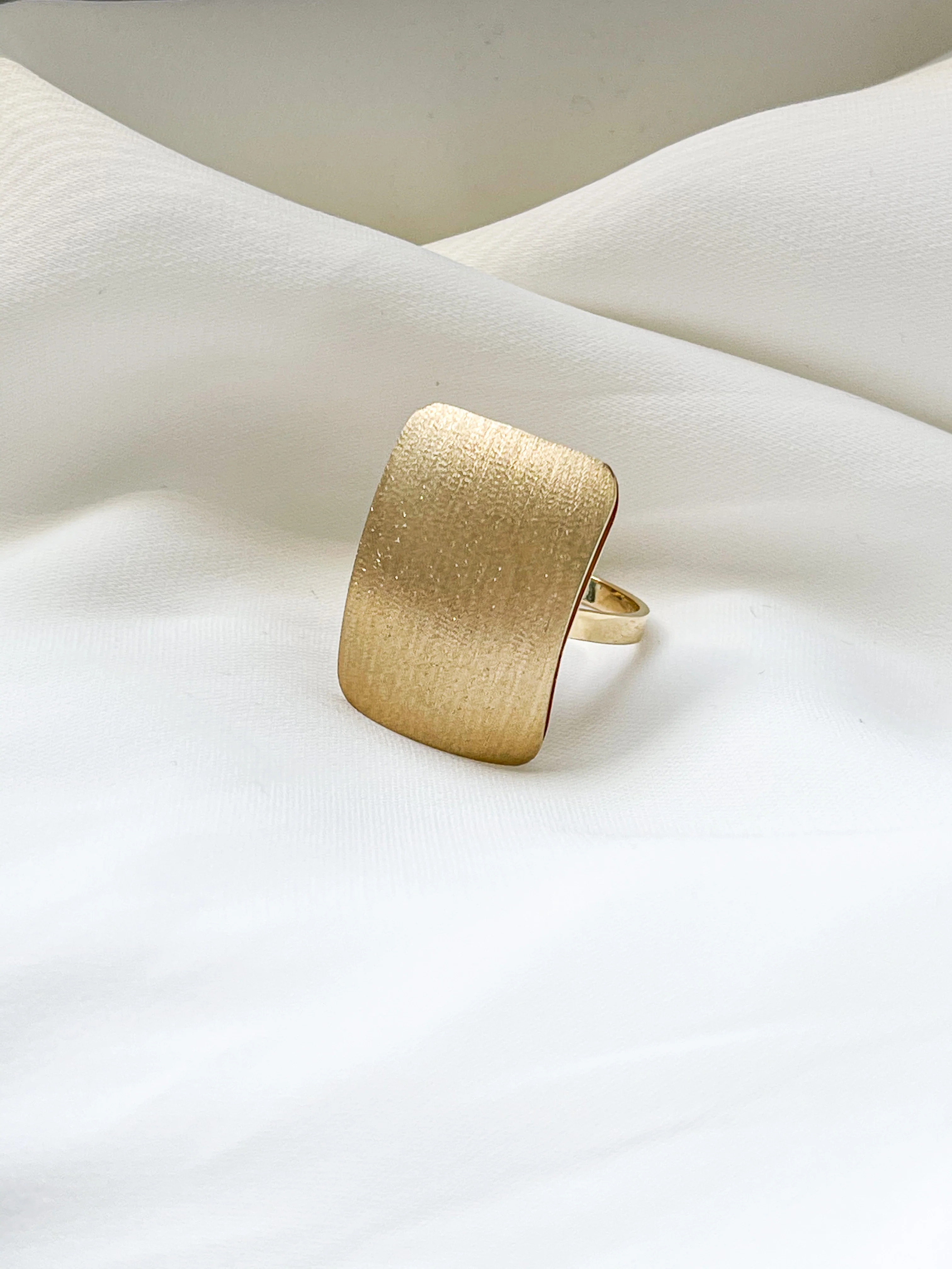 Matte Brushed 14K/585 Yellow Gold Ring - Image 2