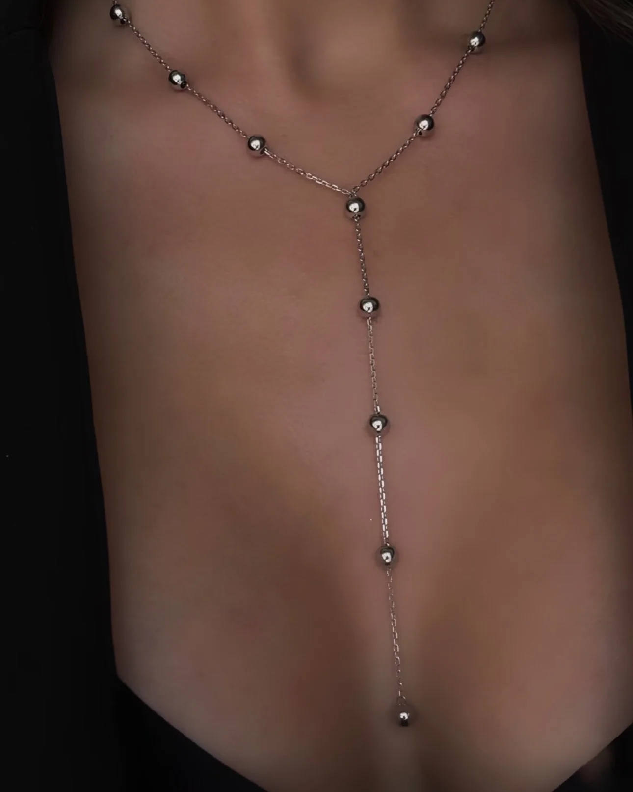 Long Ball Necklace in 925 Sterling Silver - Image 2