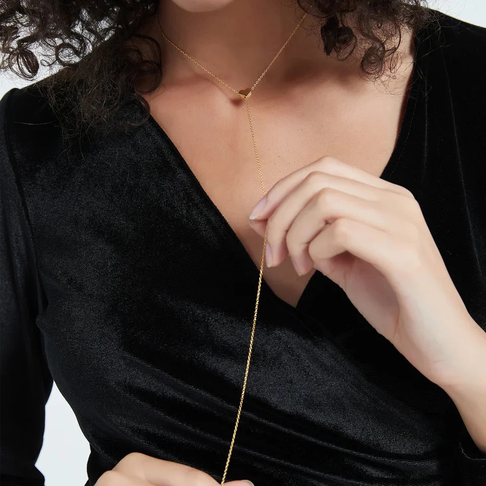 Long Heart Necklace in 14K/585 Rose Gold - Image 2