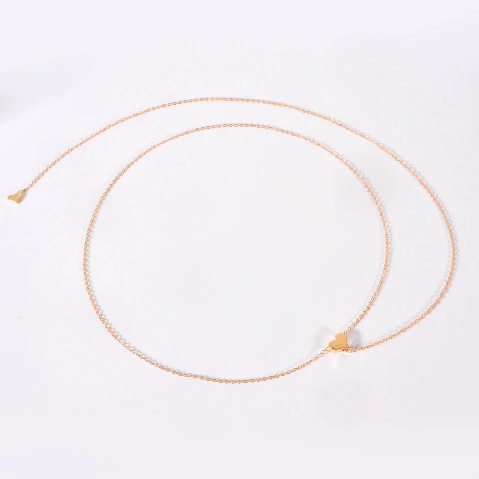 Long Heart Necklace in 14K/585 Rose Gold - Image 3