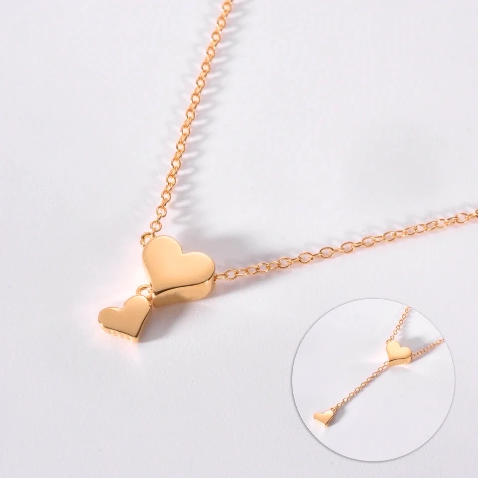 Long Heart Necklace in 14K/585 Rose Gold - Image 4