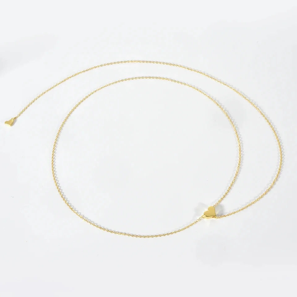 Long Heart Necklace in 14K/585 Yellow Gold - Image 3