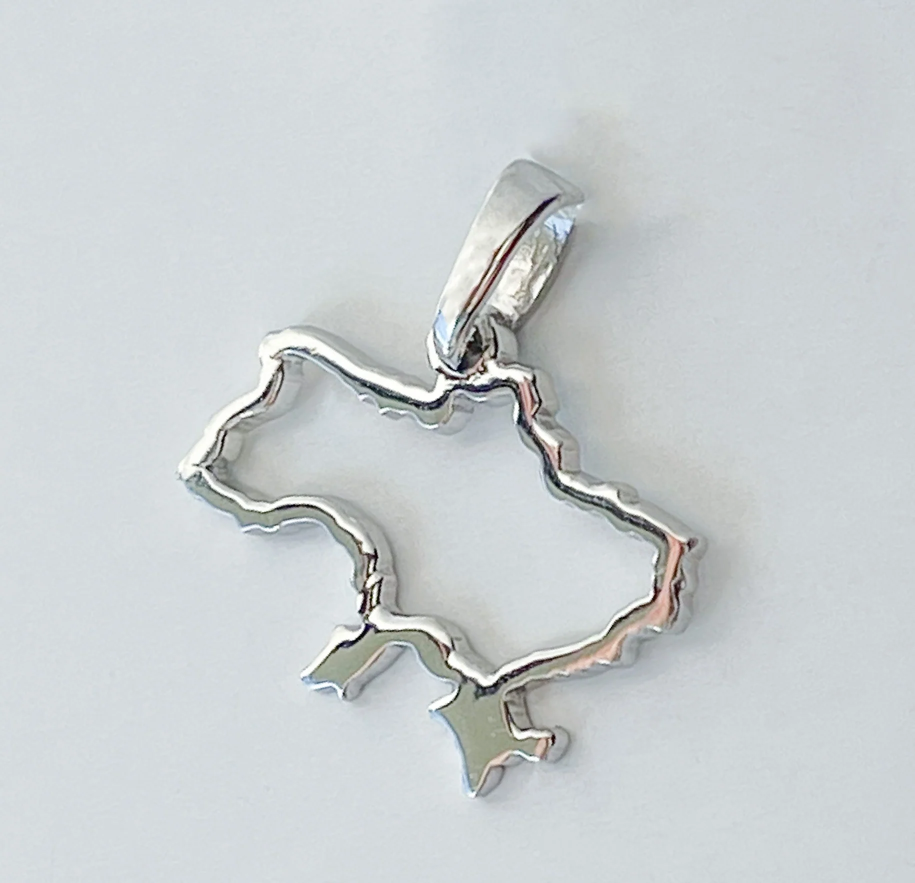 Map of Ukraine in 14K/585 White Gold - Image 2