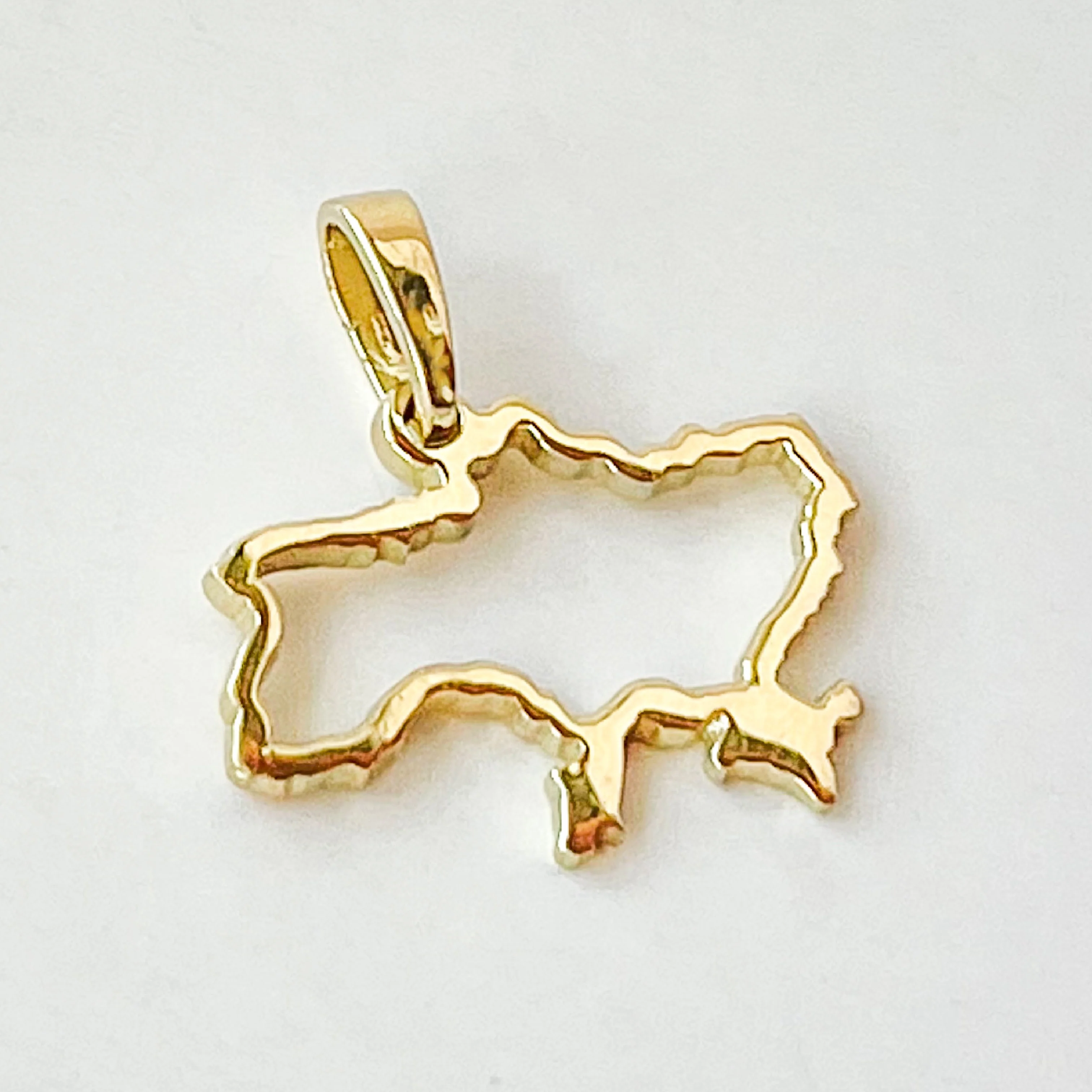 Map of Ukraine in 14K/585 Yellow Gold - Image 2