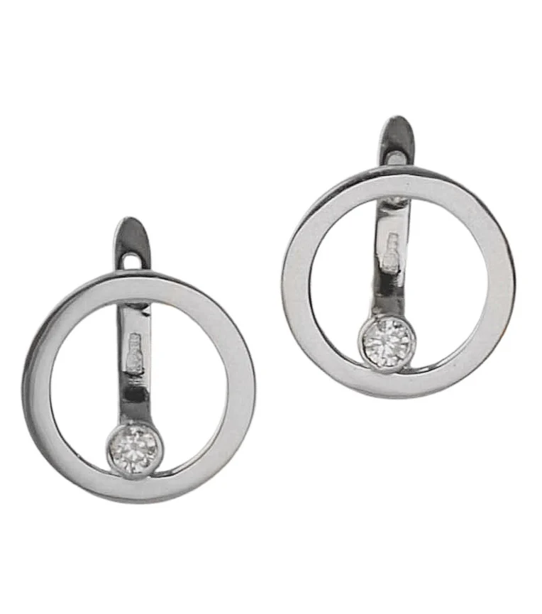 Lever Back Earrings in 14K/585 White Gold - Image 4