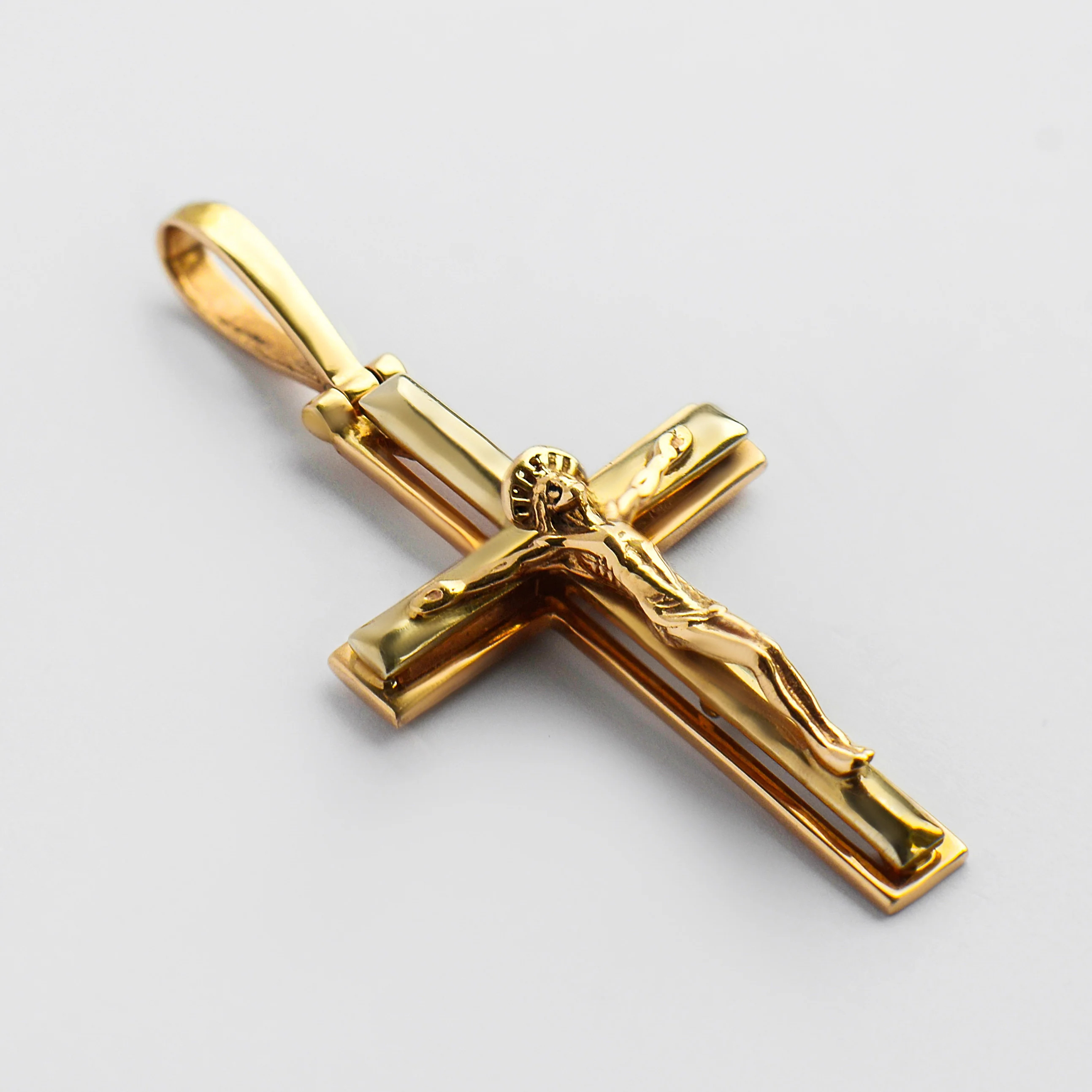 Minimalistic Cross in 14K/585 Rose and White Gold - Image 3