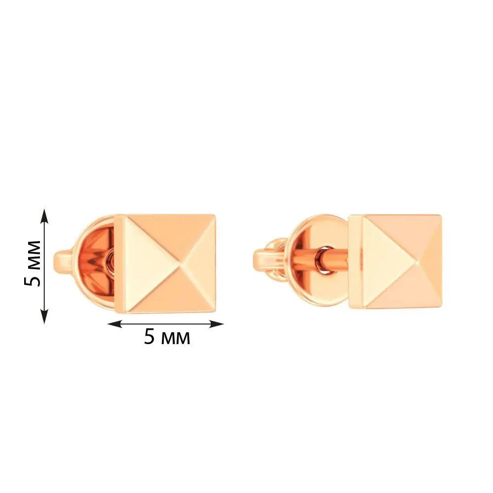 Minimalistic Earrings in 14K/585 Rose Gold - Image 2