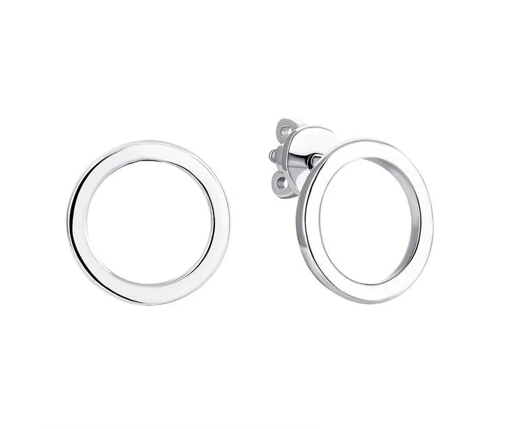 Minimalistic Geometry Stud Earrings in 14K/585 White Gold - Image 5