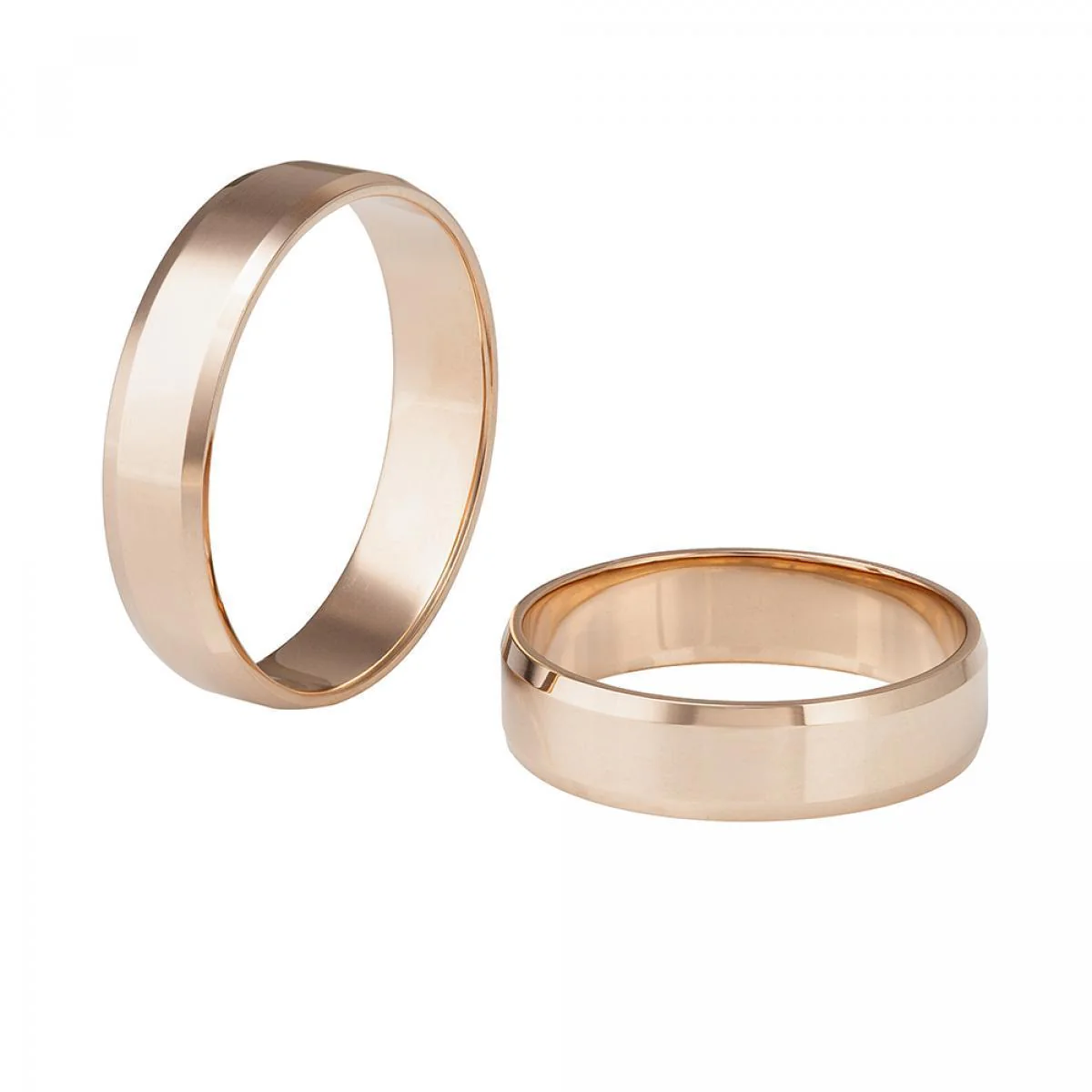4 mm Modern Wedding Band/Ring in 14K/585 Rose Gold - Image 2
