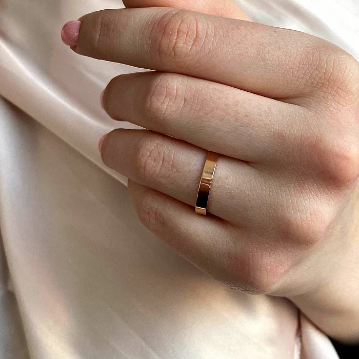 3 mm Modern Wedding Band/Ring in 14K/585 Rose Gold - Image 2