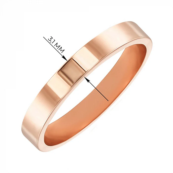 3 mm Modern Wedding Band/Ring in 14K/585 Rose Gold - Image 4