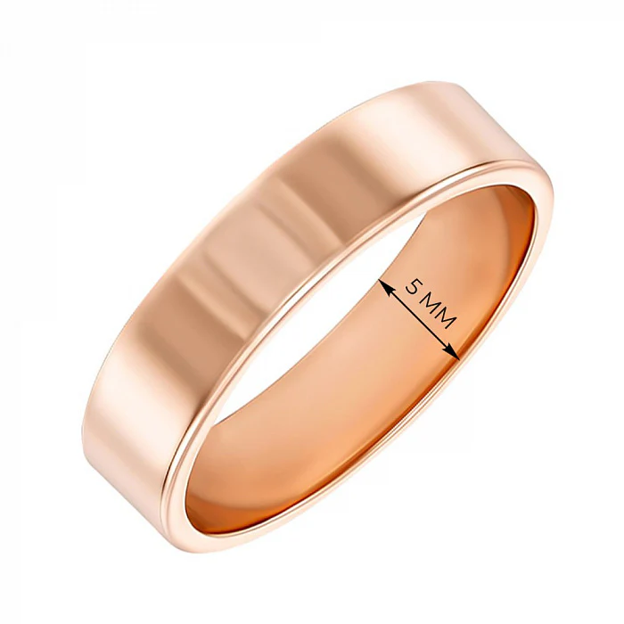 5 mm Modern Wedding Band/Ring in 14K/585 Rose Gold - Image 4