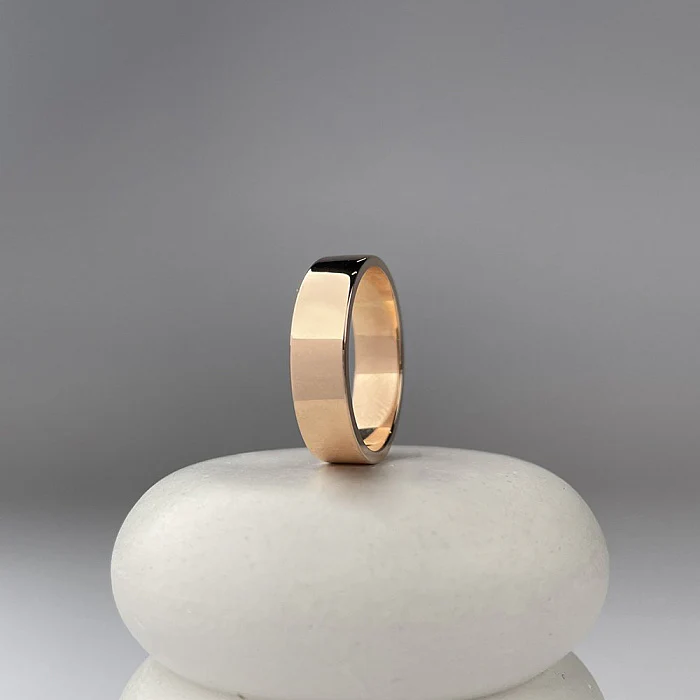 5 mm Modern Wedding Band/Ring in 14K/585 Rose Gold - Image 6
