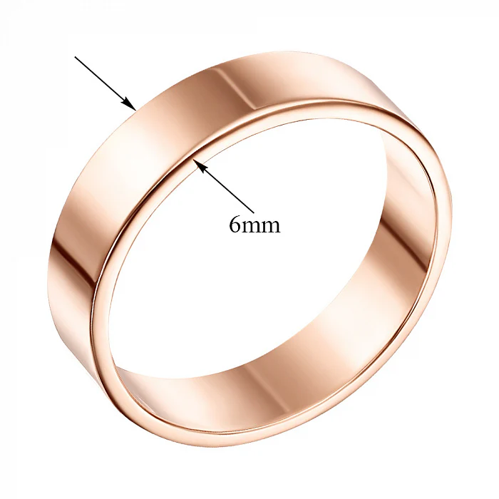 6 mm Modern Wedding Band/Ring in 14K/585 Rose Gold - Image 4