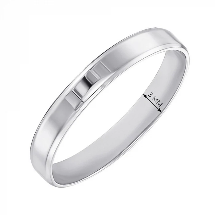 3 mm Modern Wedding Band/Ring in 14K/585 White Gold - Image 3