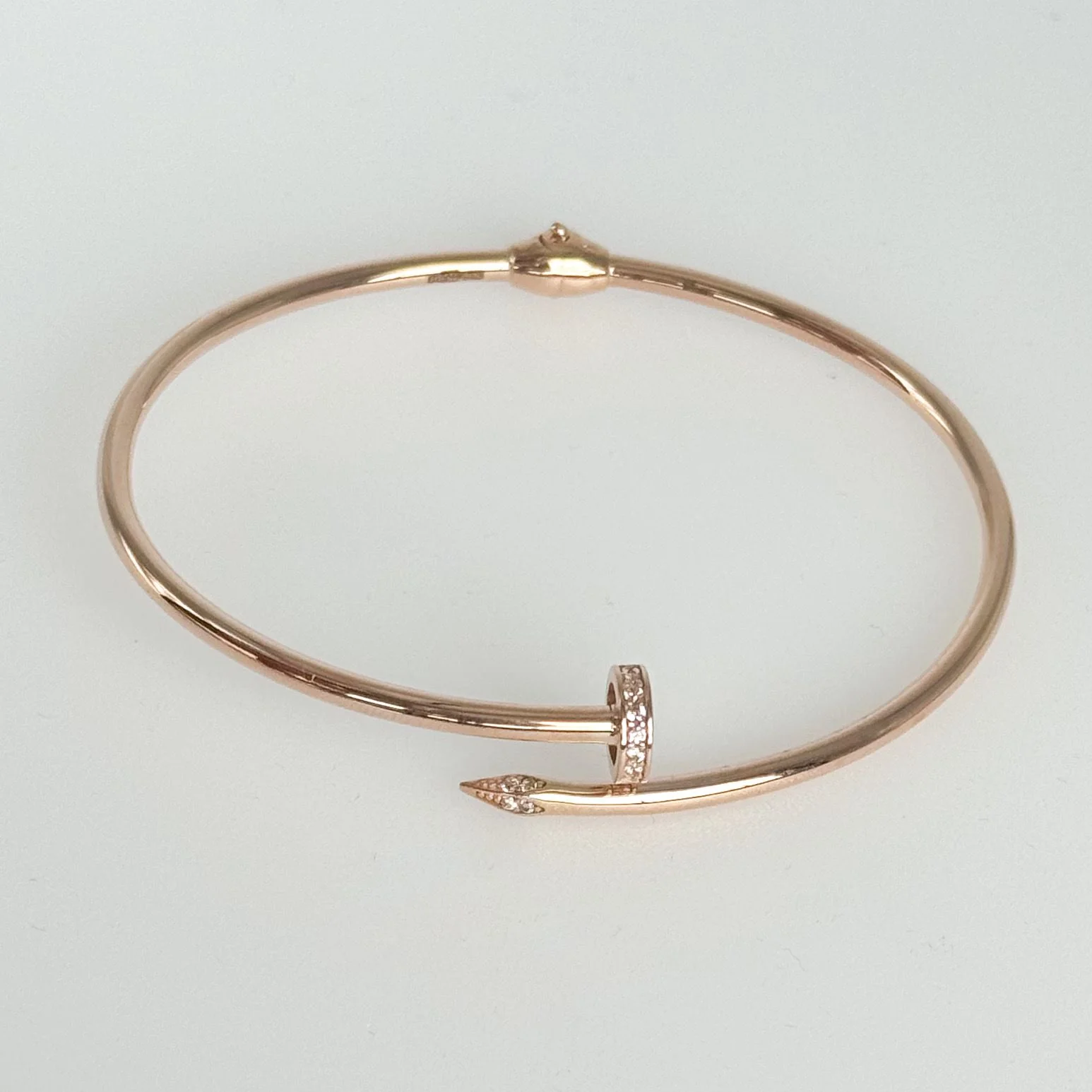 Nail Bracelet in 14K/585 Rose Gold with Cubic Zirconia - Image 2