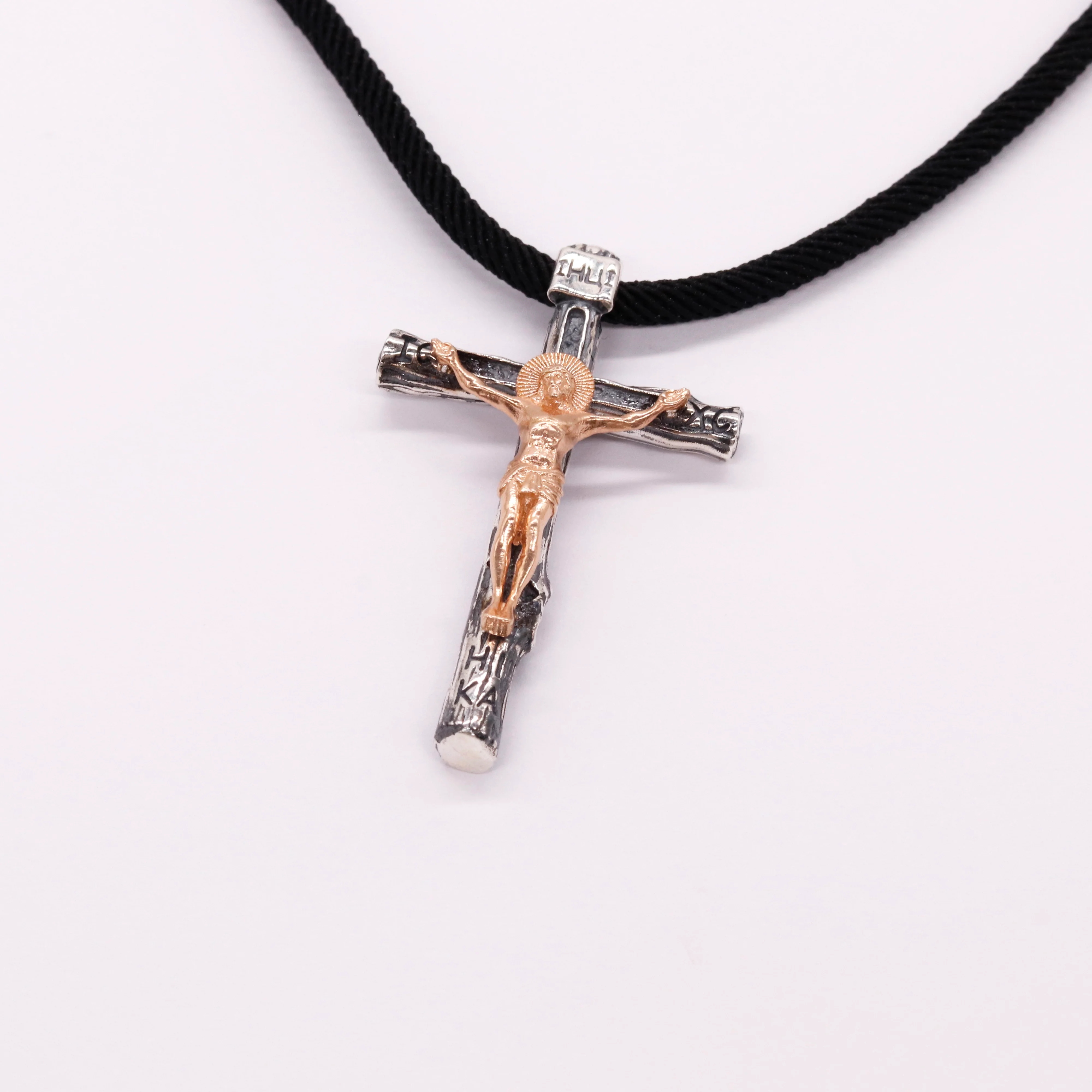 925 Sterling Silver Cross Necklace with Rose Gold Plated Jesus - Image 4