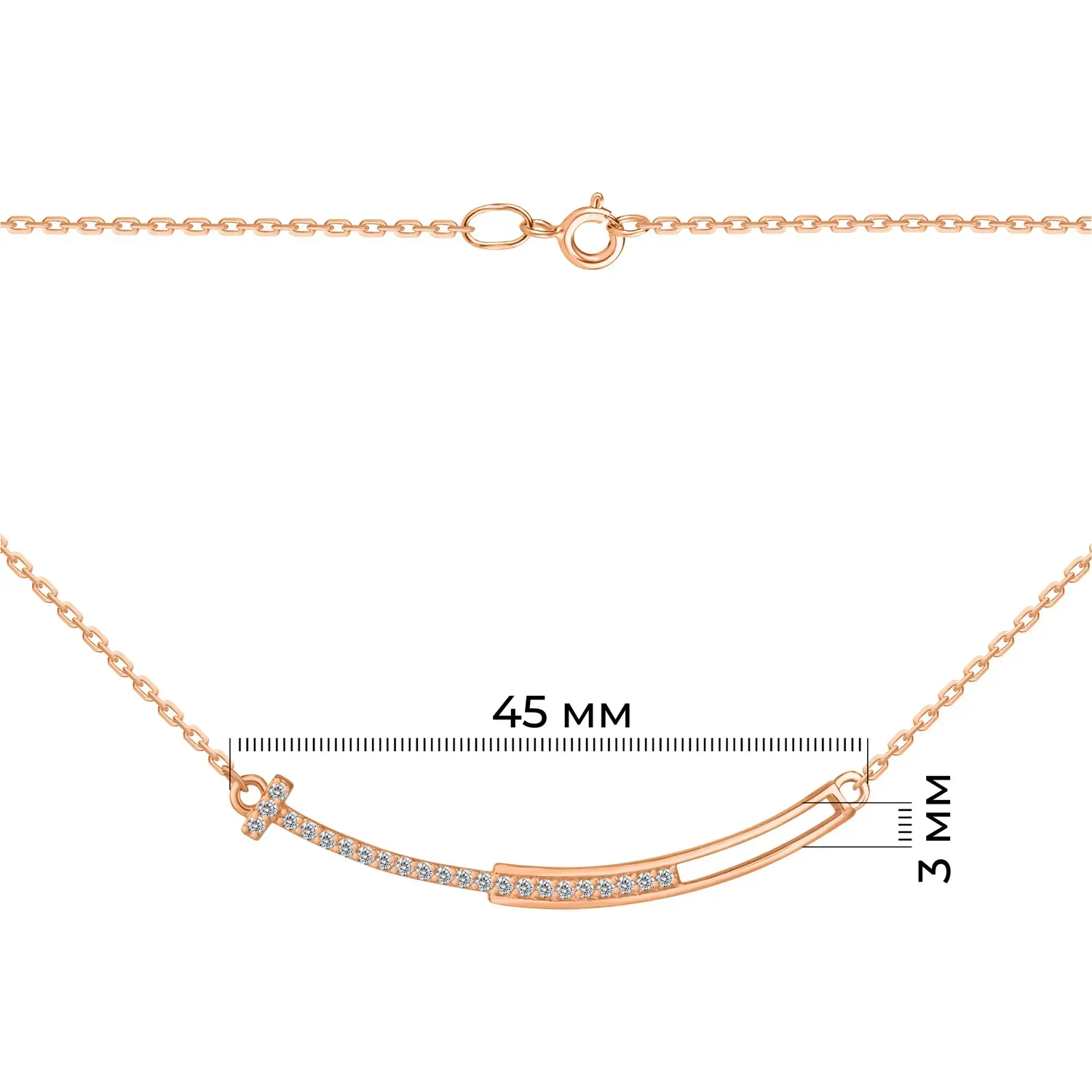 Necklace in 14K/585 Rose Gold with Cubic Zirconia - Image 2