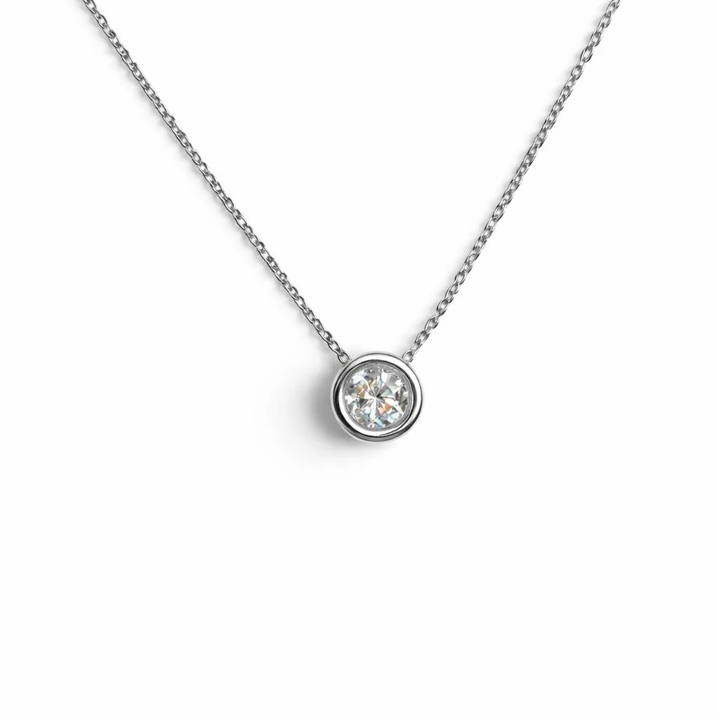 Necklace in 14K/585 White Gold with Cubic Zirconia