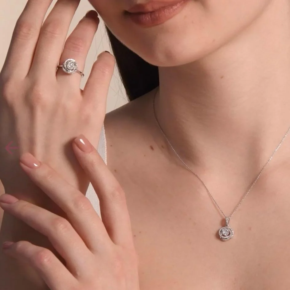 Necklace in 14K/585 White Gold with Diamonds - Image 2