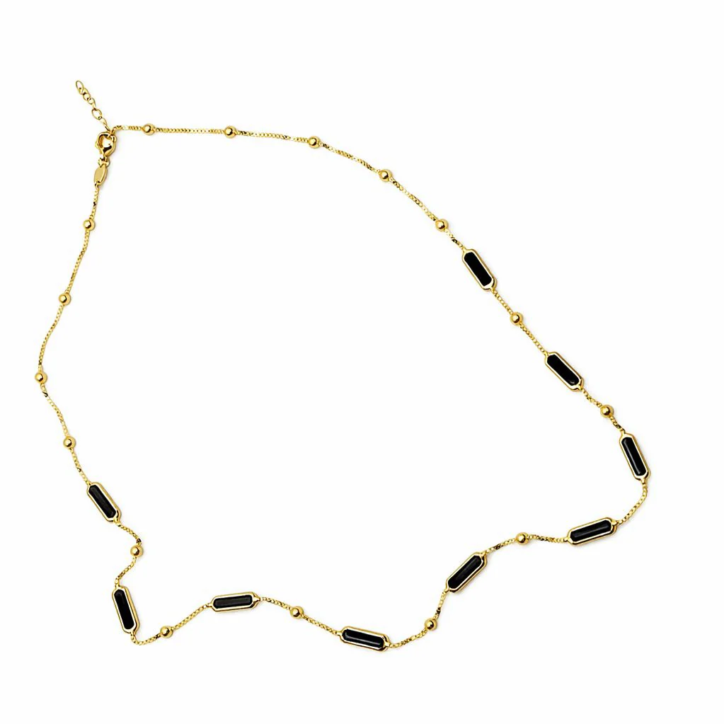 Necklace in 14K/585 Yellow Gold with Black Onyx - Image 2