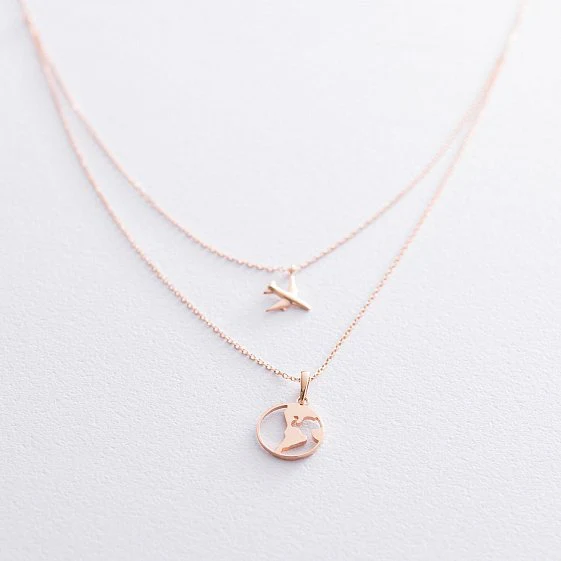 Necklace in 14K/585 Rose Gold "Traveller"