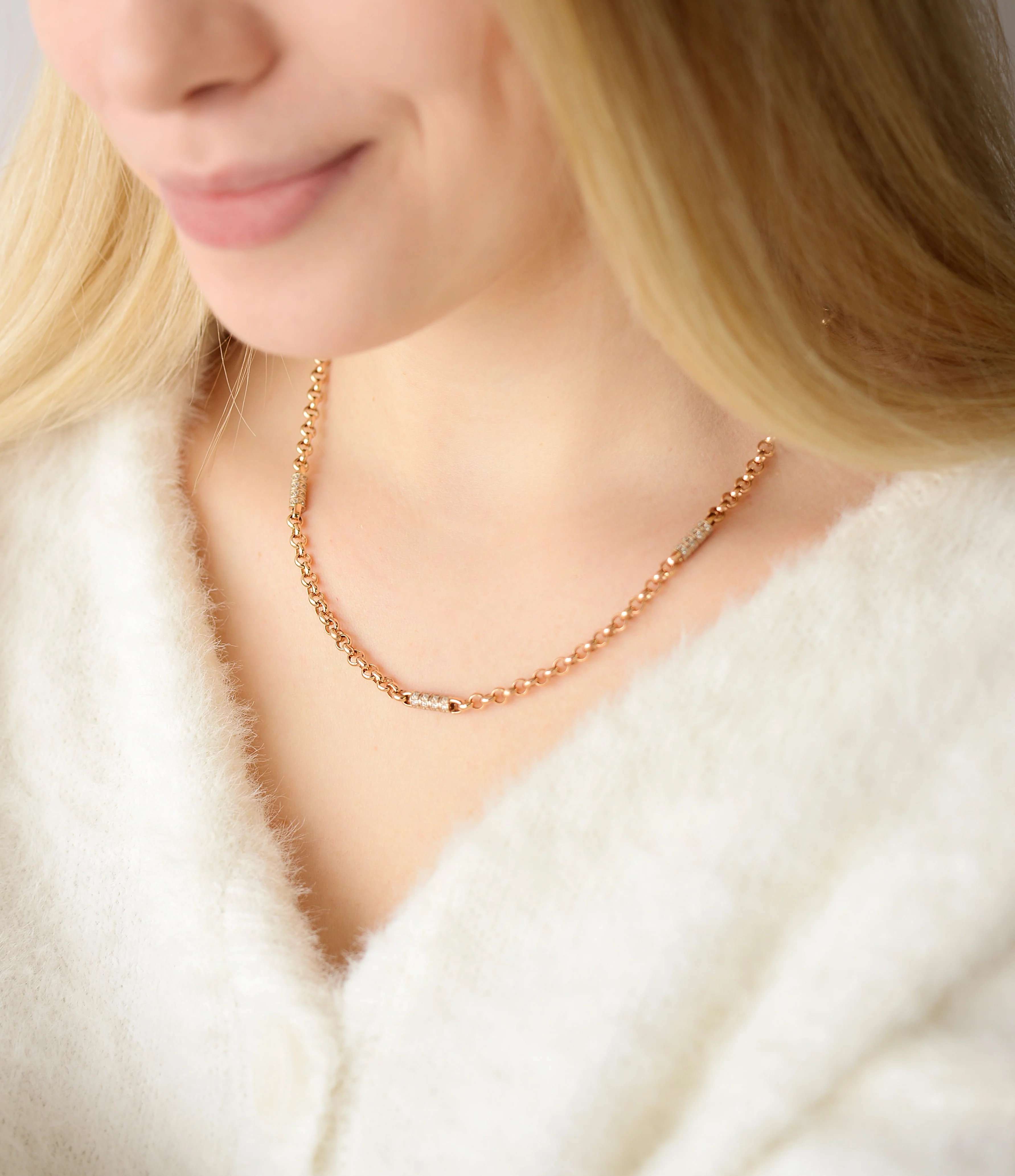 Necklace in 14K/585 Rose Gold with Cubic Zirconia - Image 2