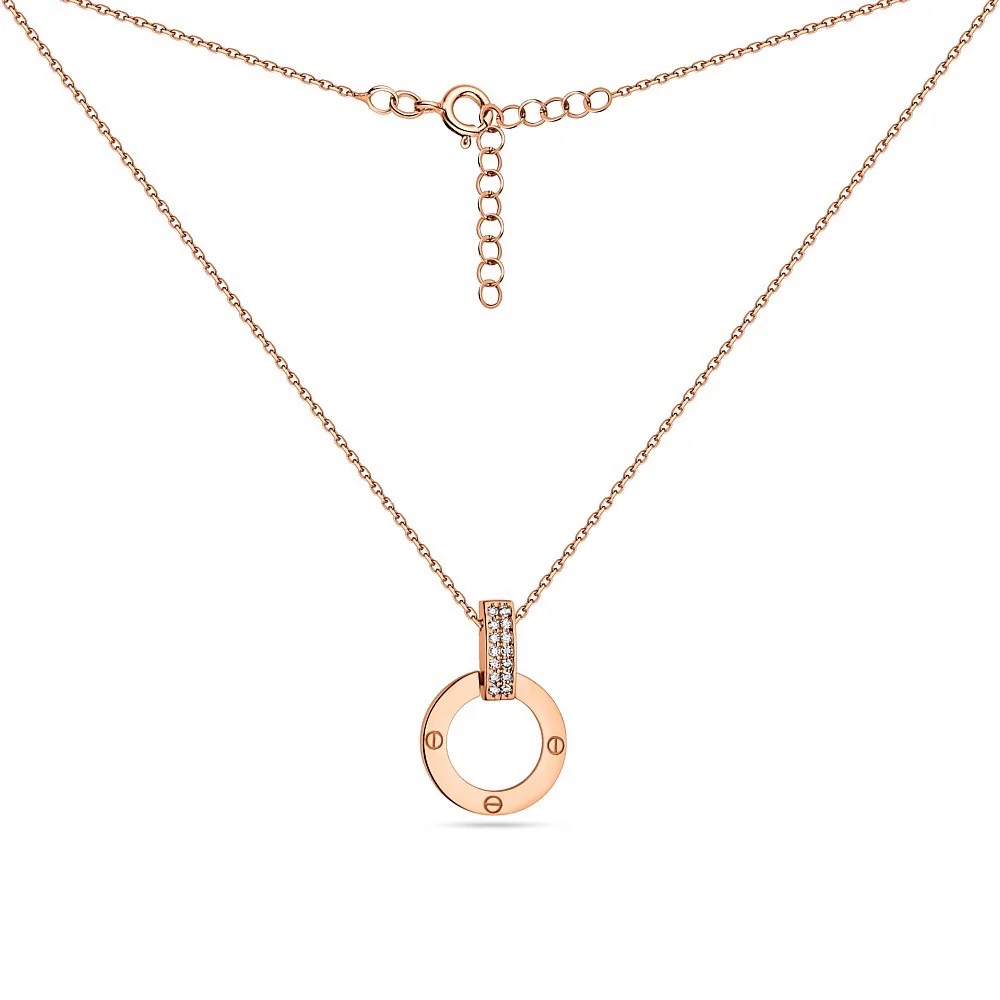 Necklace in 14K/585 Rose Gold with Cubic Zirconia - Image 2