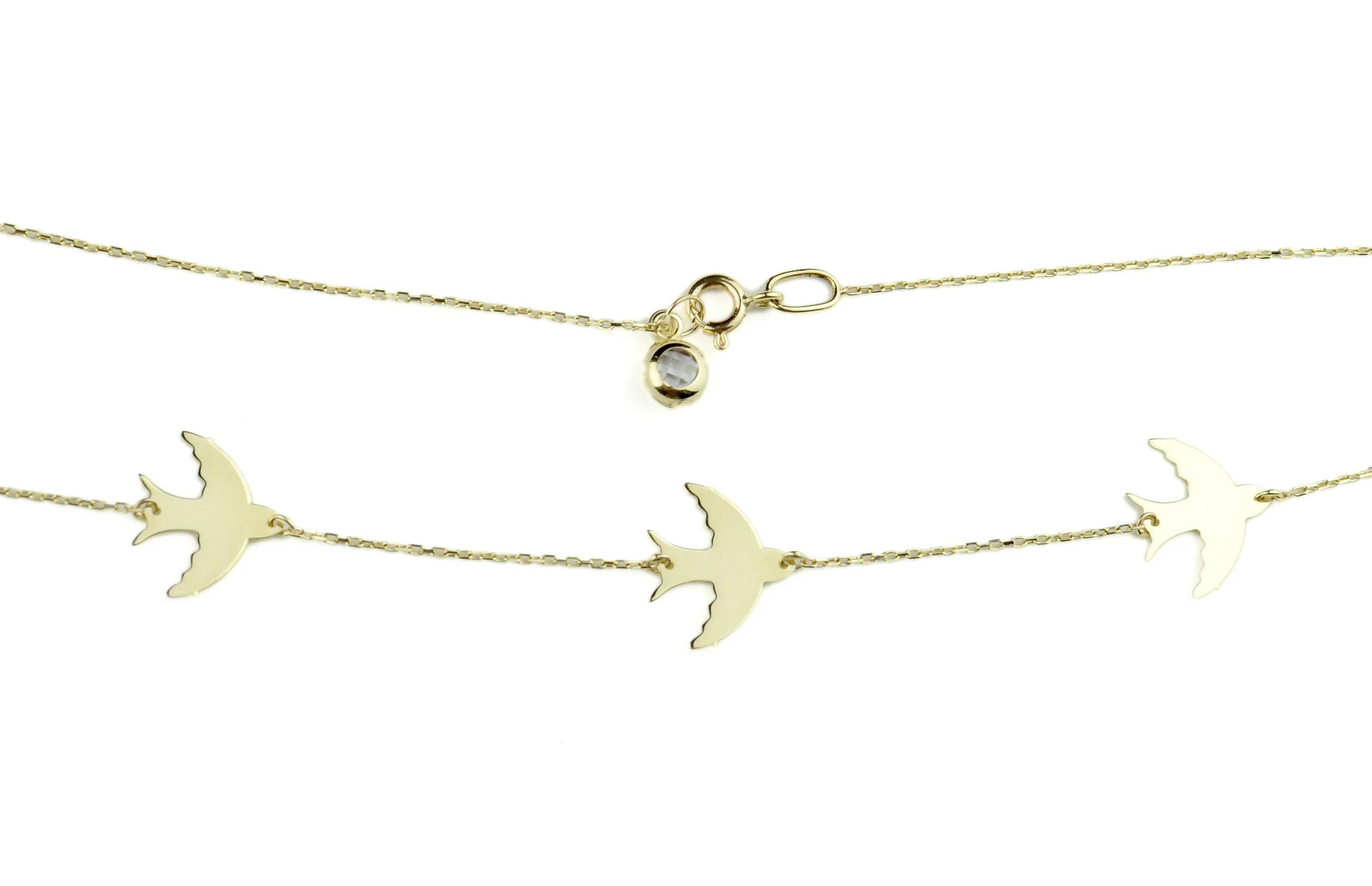 Necklace with Birds in 14K/585 Yellow Gold - Image 2