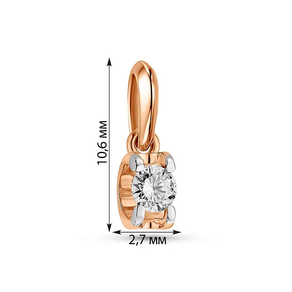 Pendant in 14K/585 Rose Gold with Diamond - Image 2