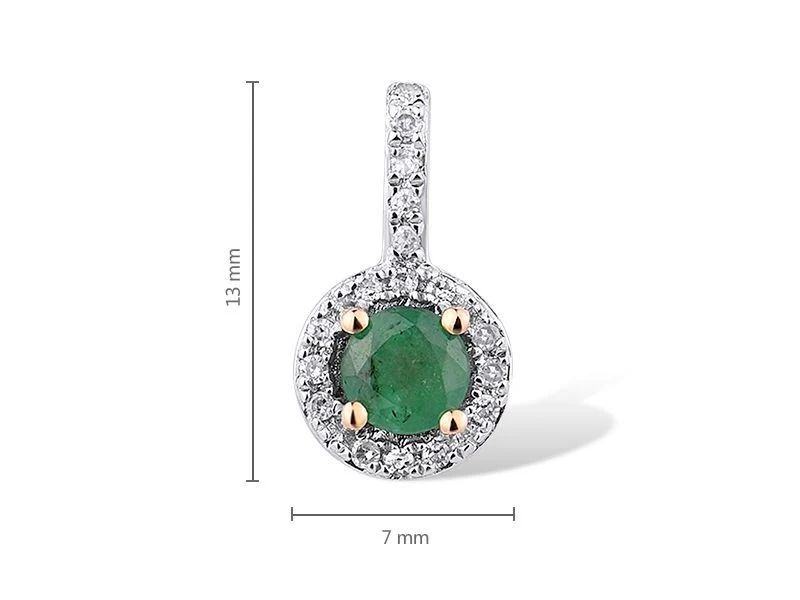 Pendant in 14K/585 Rose Gold with Emerald and Diamonds - Image 3