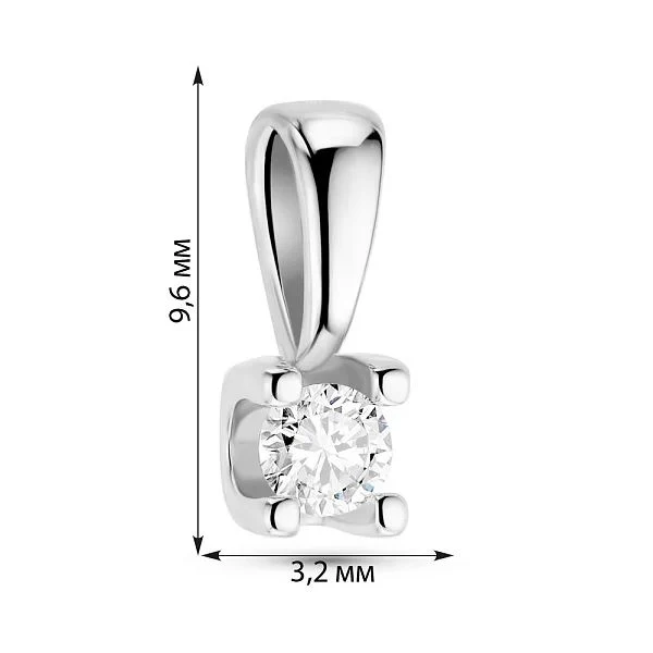 Pendant in 14K/585 White Gold with Diamond - Image 2