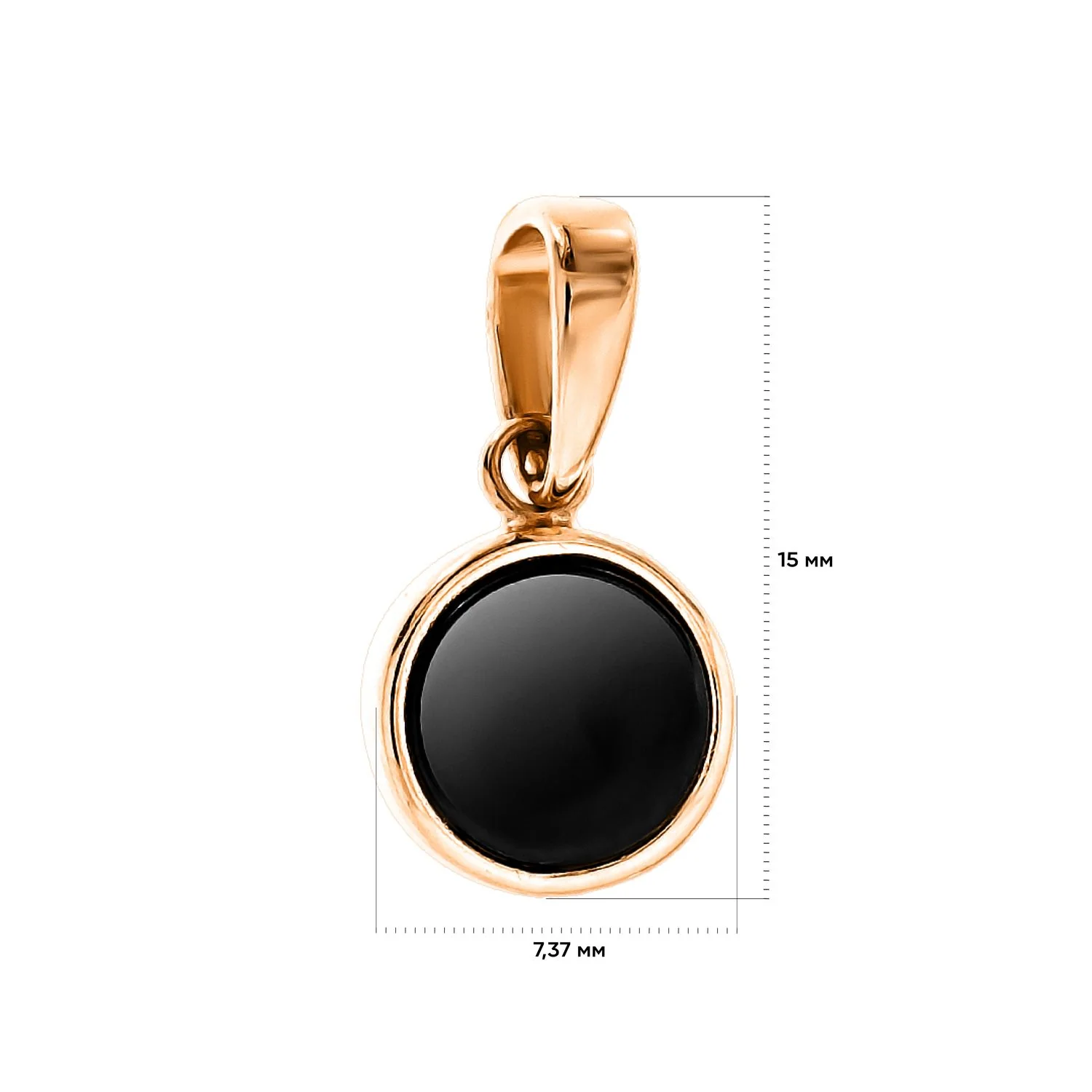 Pendant in 14K/585 Rose Gold with Onyx - Image 2