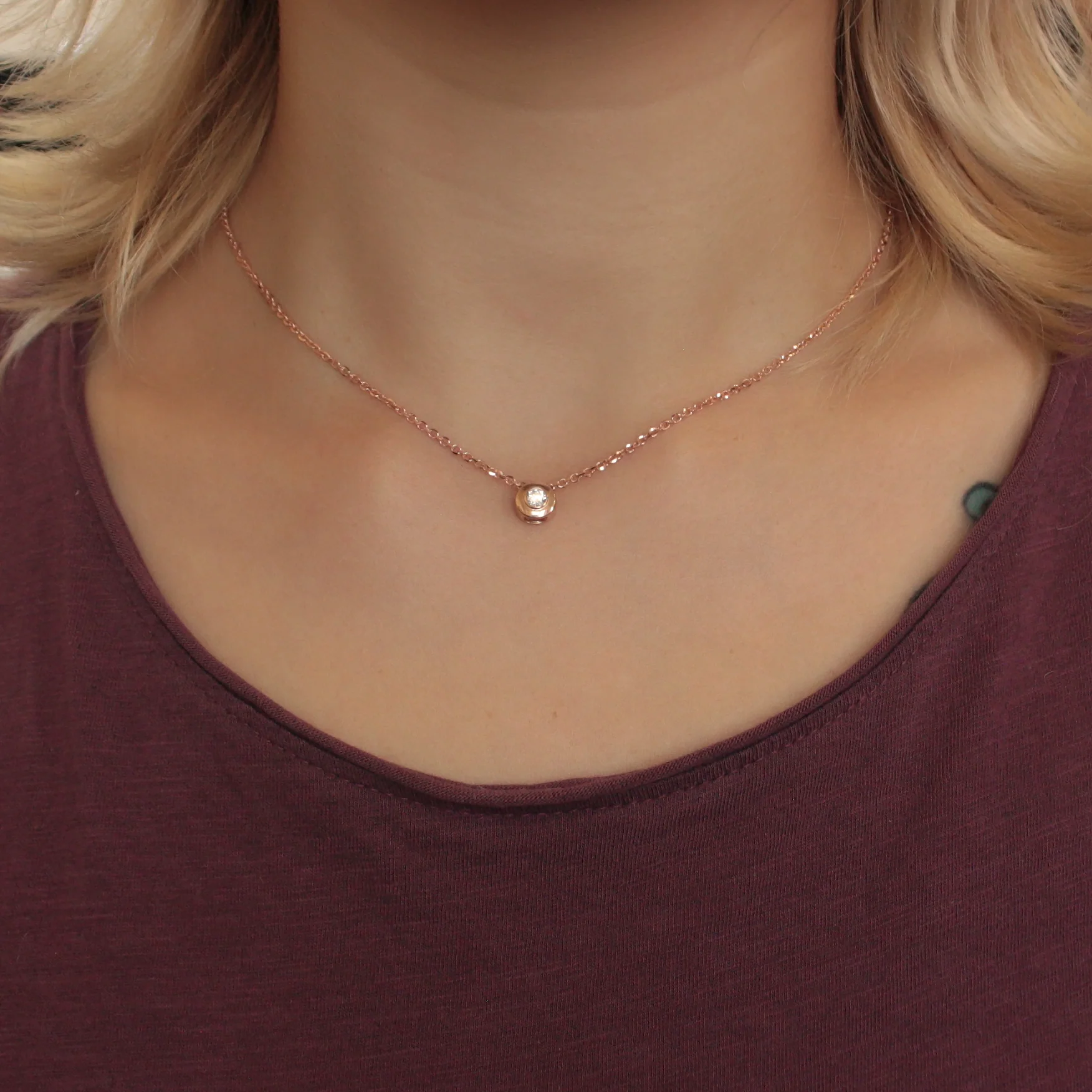 Pendant in 14K/585 Rose Gold with Cubic Zirconia - Image 2