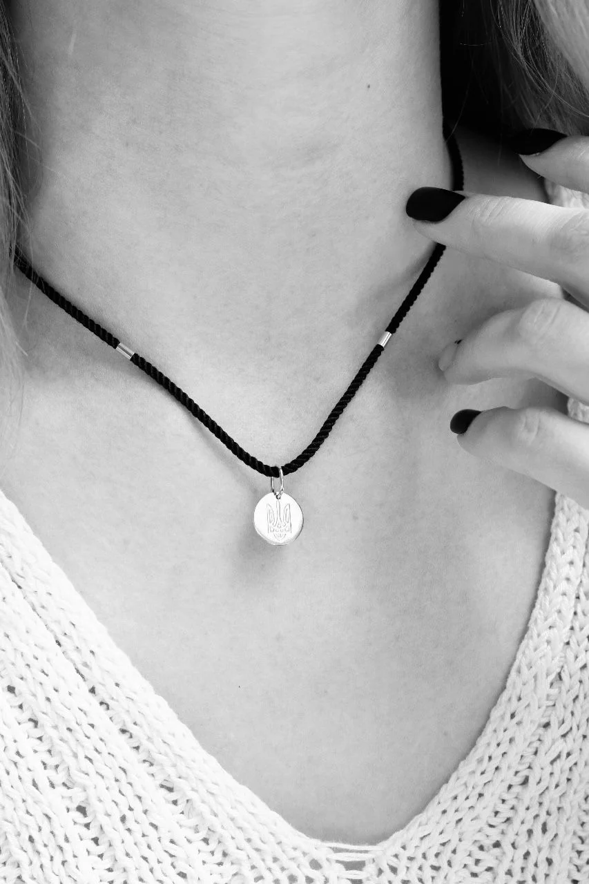 Pendant Tryzub in 14K/585 White Gold - Image 2