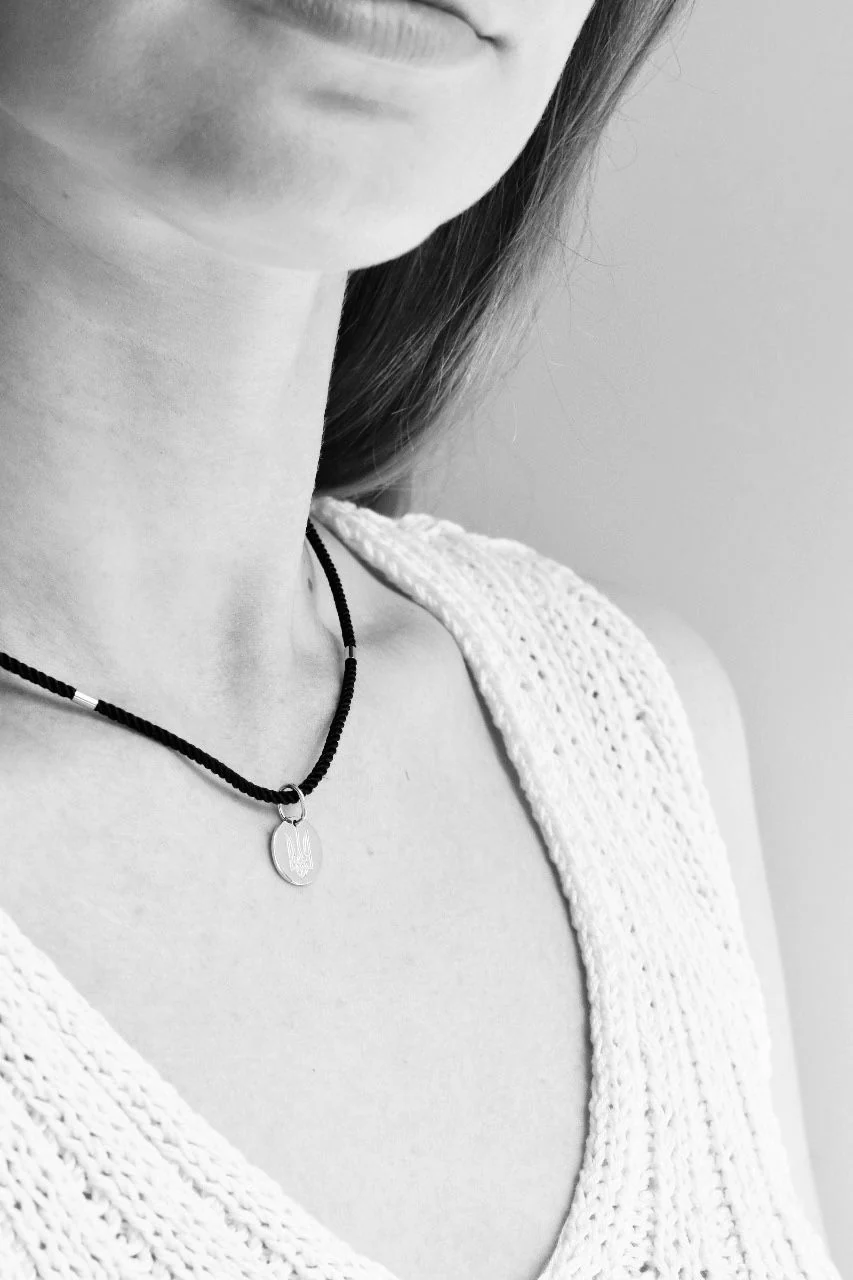 Pendant Tryzub in 14K/585 White Gold - Image 4