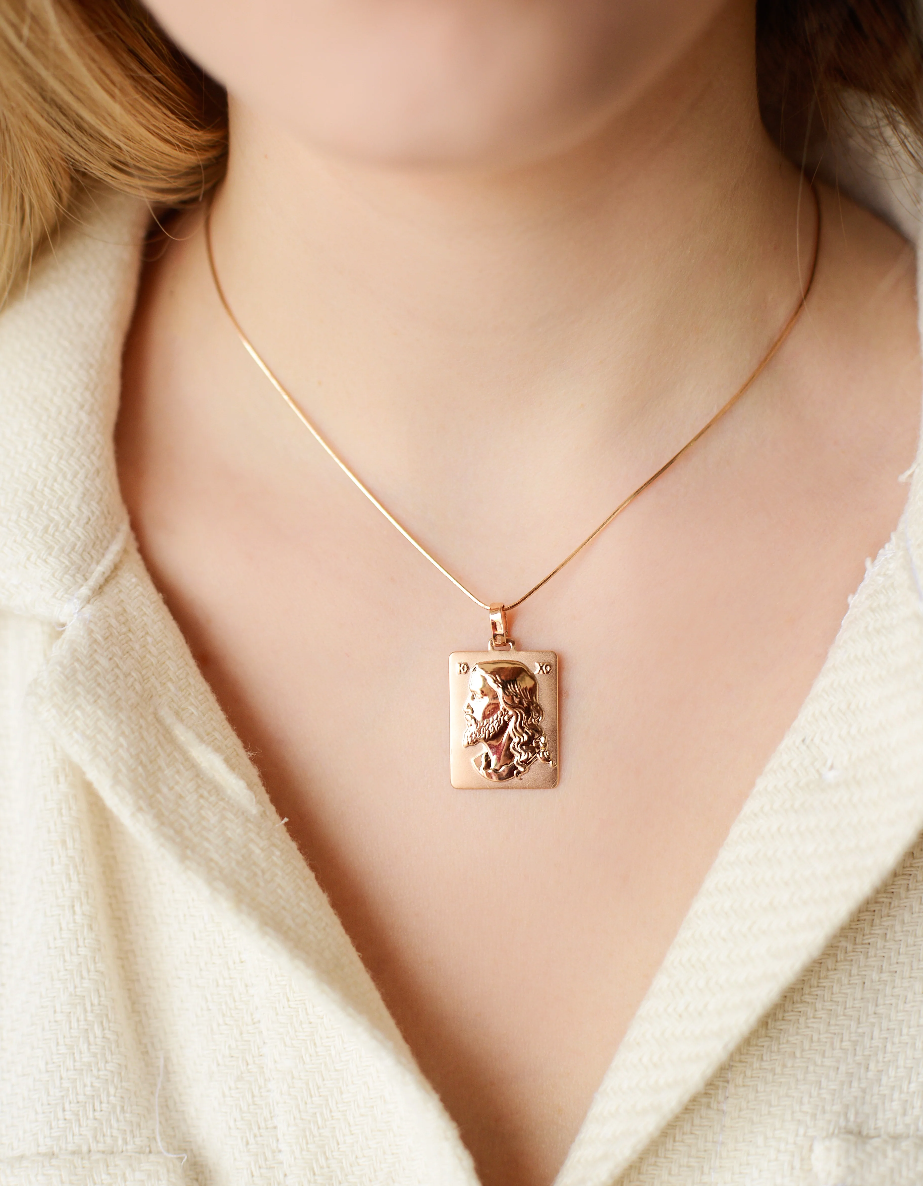 Religious Pendant with Jesus in 14K/585 Rose Gold - Image 3
