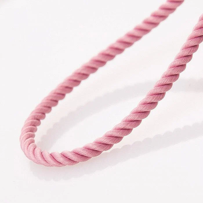 Pink Silk Rope with 14K/585 Rose Gold Lock - Image 2