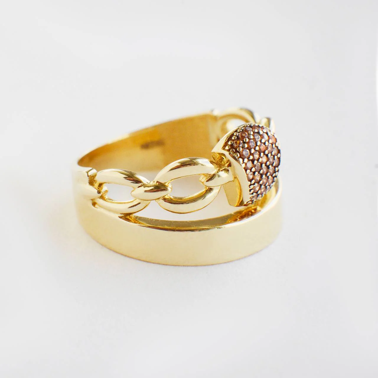 Ring in 14K/585 Yellow Gold with Cubic Zirconia - Image 3