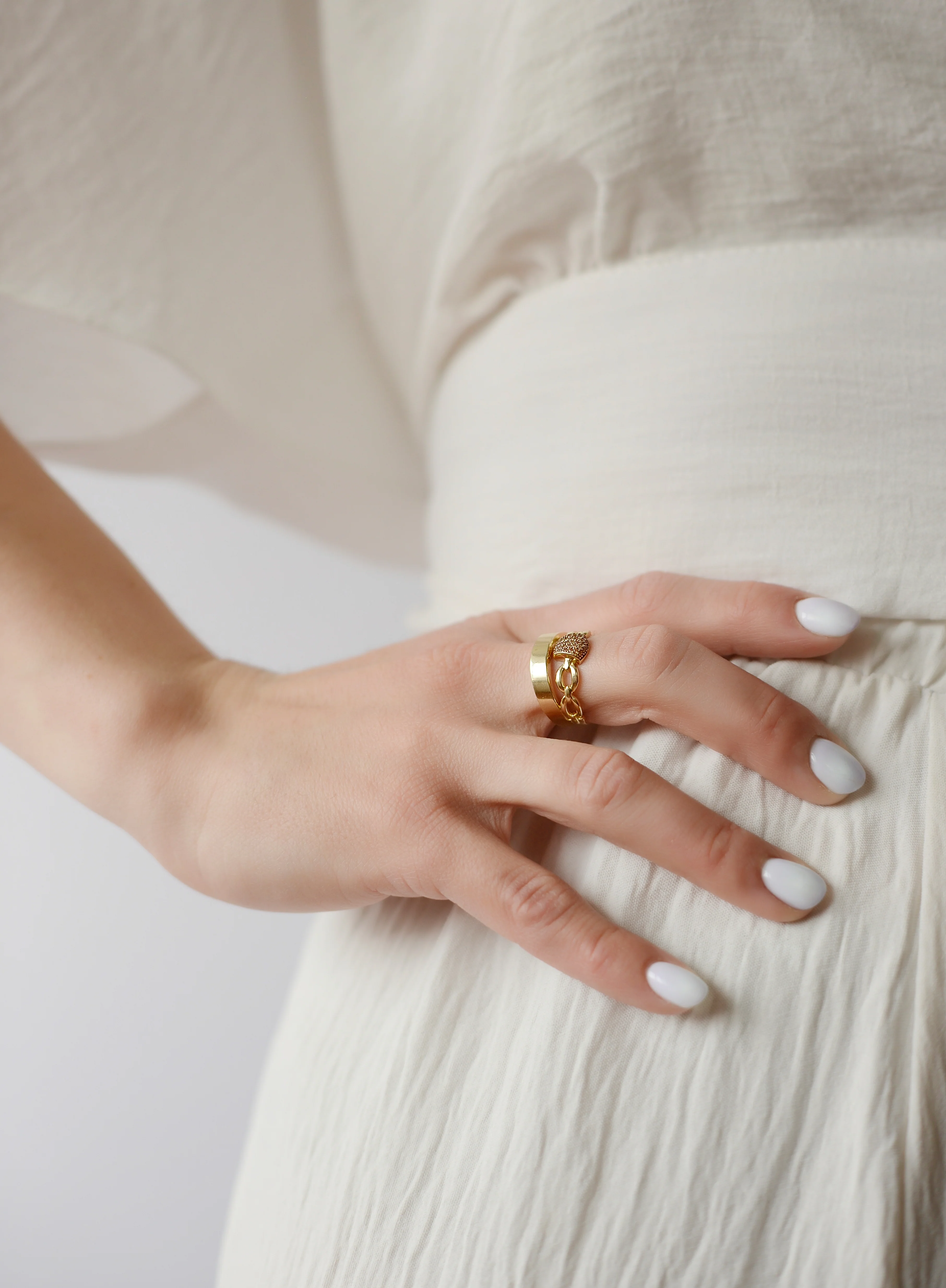 Ring in 14K/585 Yellow Gold with Cubic Zirconia - Image 4