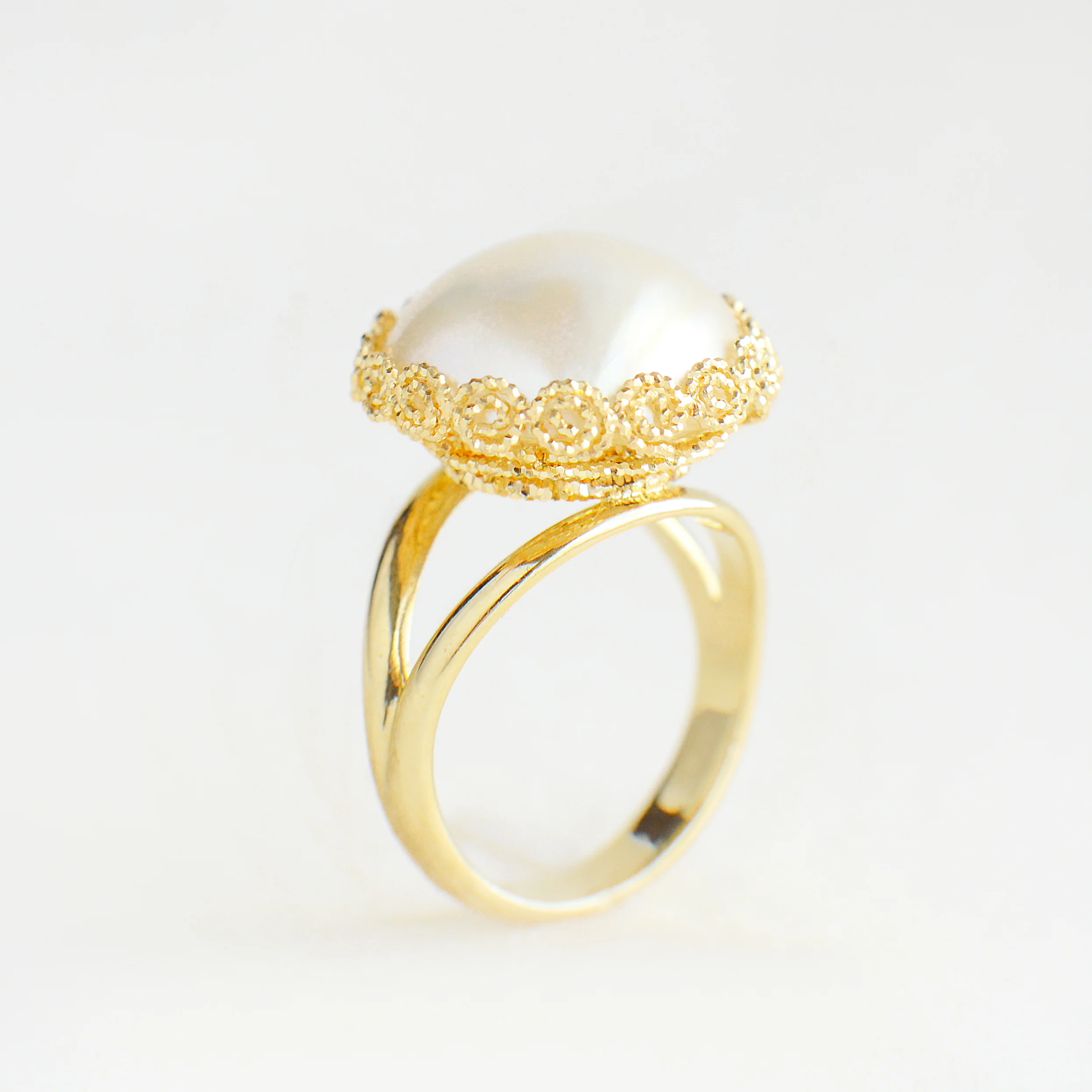 Ring in 14K/585 Yellow Gold with Pearl - Image 3