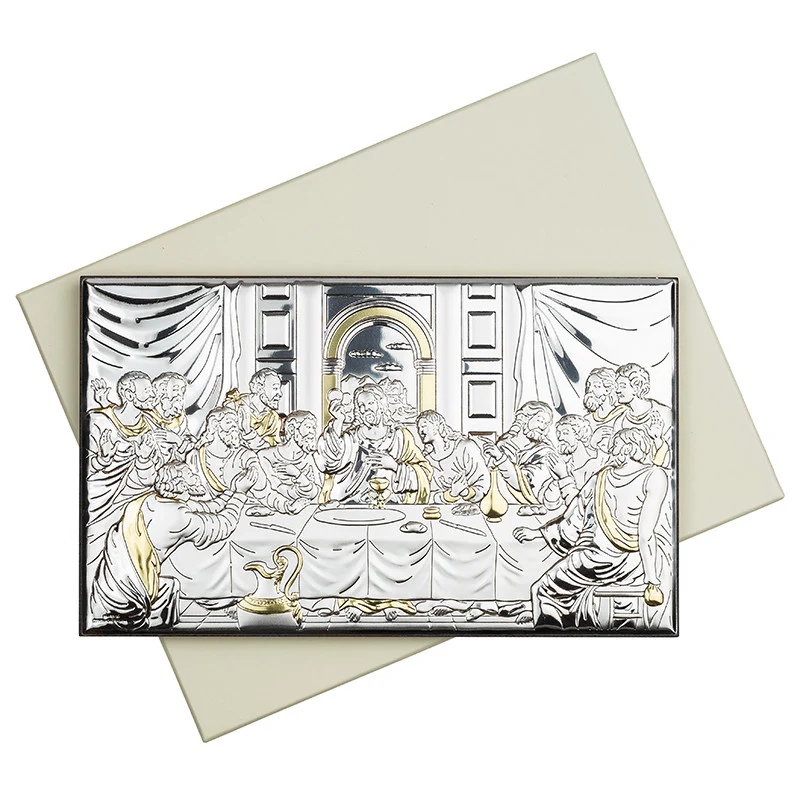 Religious Icon "Holy Supper" with Gold Plated Details - Image 2